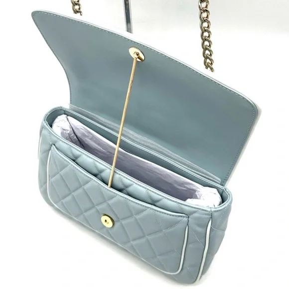 Kate Spade Colorblock Carey Quilted Leather Flap Shoulder Bag Wild Sage - Picture 8 of 11